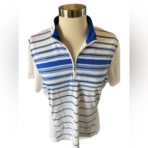 Tail White Label - Blue Stripe 1/4 Zip Top Women's Size Large - Picture 4 of 11
